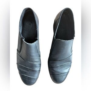 Rieker Antistress Black Leather Heels Women's US9/UK7 Comfort Casual Slip On